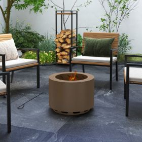 outSmokeless Fire Pit, 19" Portable Wood Burning Firepit with Poker, Low Smoke Camping Bonfire Stove for Backyard Patio Picnic, Stainless Steel