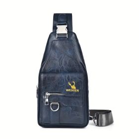 Premium PU Leather Vintage-Style Chest Bag - Spacious Multi-Compartment Crossbody Bag With Waterproof Design, Large Capacity, And Stylish Casual Look