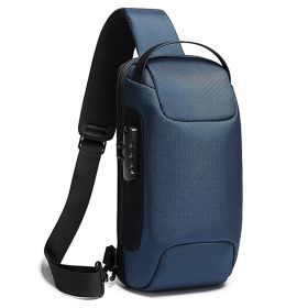 Men's Business Messenger Waterproof Shoulder Bag (Color: Navy blue)