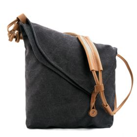 Crossbody retro art cloth bag (Color: Black)