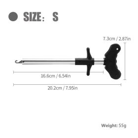 FishiATISEN Aluminum Alloy Tube Hook Remover; 304 Stainless Steel Hook; PP Handle; Outdoor Fishing Accessories (Color: Black, size: S)