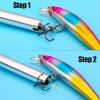 FishiATISEN Aluminum Alloy Tube Hook Remover; 304 Stainless Steel Hook; PP Handle; Outdoor Fishing Accessories