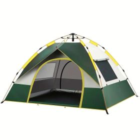 OTent Outdoor Camping 3-4 People Automatic Quickly Open (Option: Dark Green Silver Glue-Double)